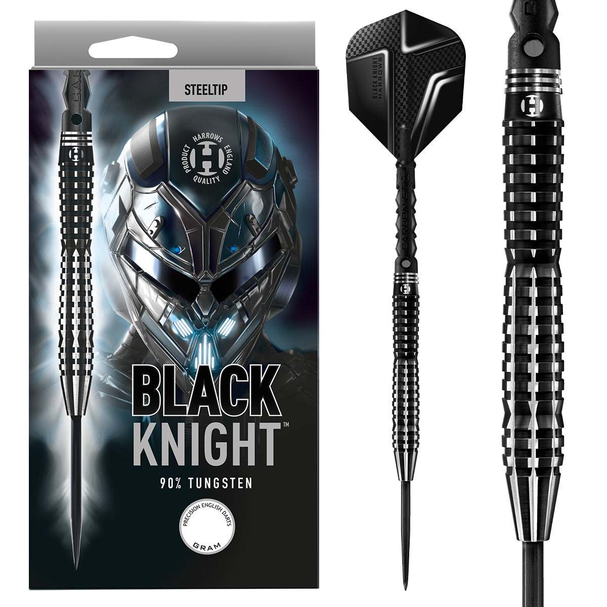 Black Knight 90% Tungsten Steel Tip Darts by Harrows – Double Top