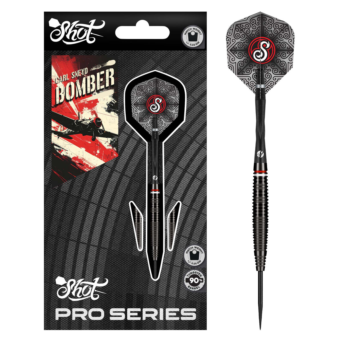 Shot Pro Series Carl Sneyd 90% Tungsten Steel Tip Darts