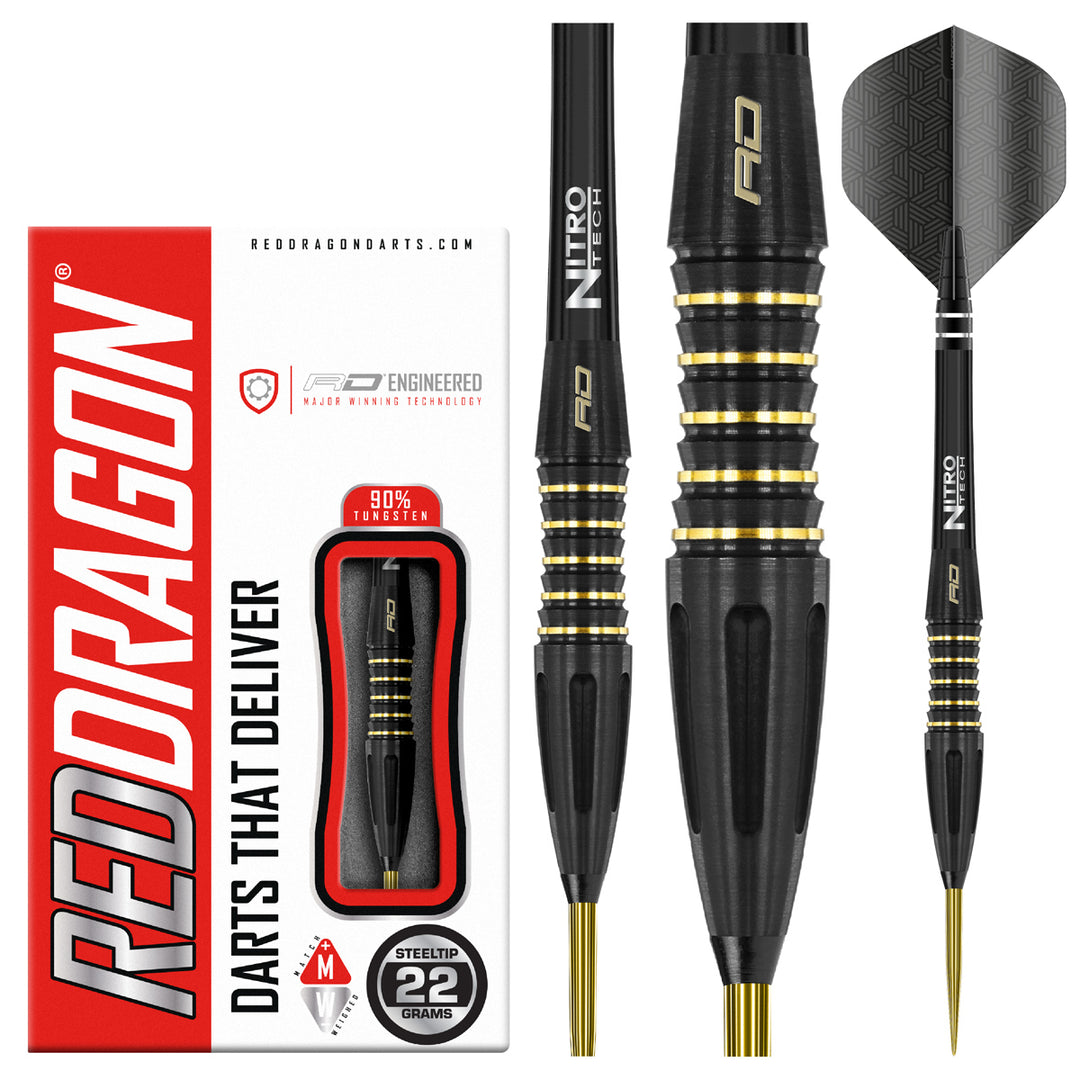 Clarion Black 90% Tungsten Steel Tip Darts by Red Dragon