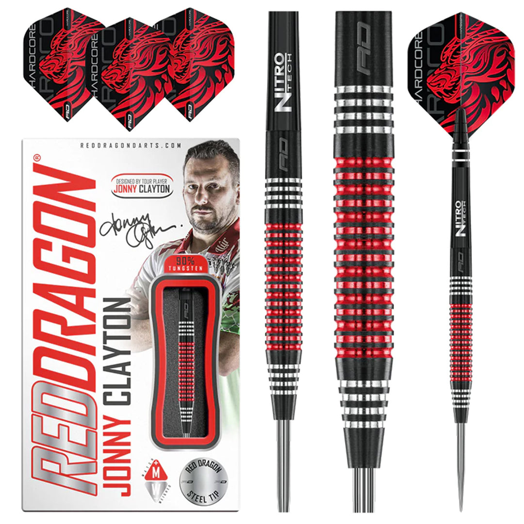 Jonny Clayton SE 90% Tungsten Steel Tip Darts by Red Dragon