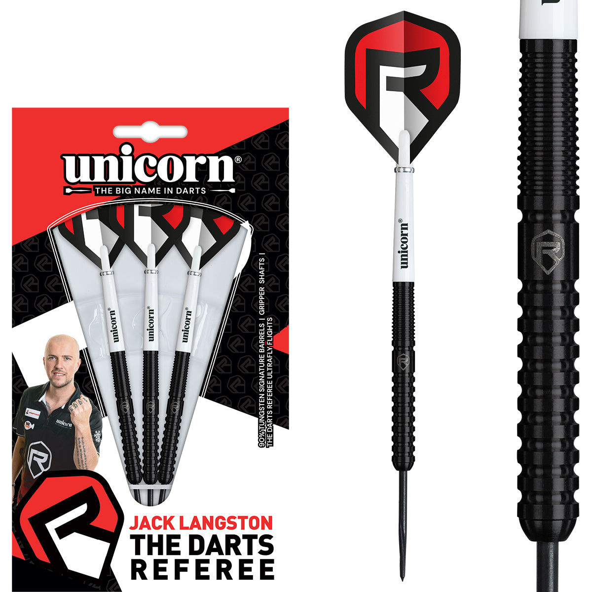 Unicorn Darts Referee 90% Tungsten Steel Tip Darts – Double Top Darts