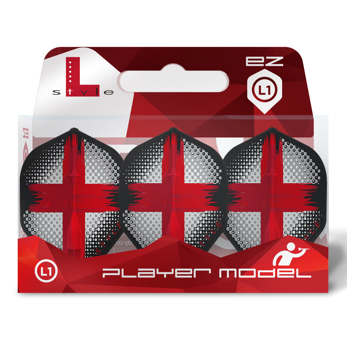 L-Style David Evans V2 EZ Dart Flights Black L1 Standard