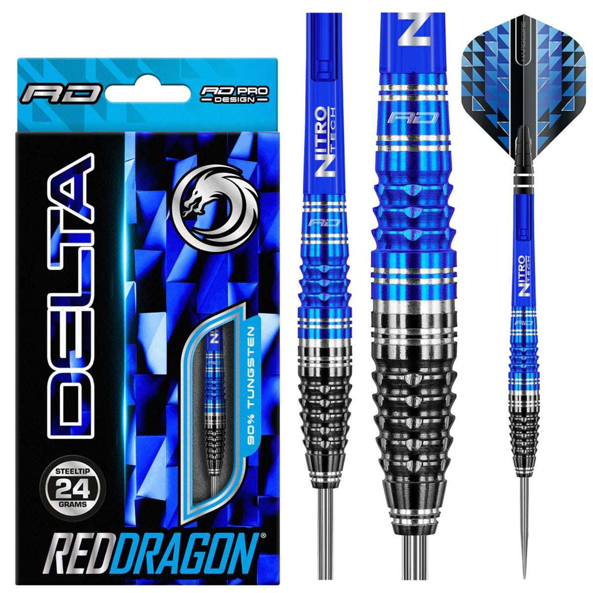 Delta 2 90% Tungsten Steel Tip Darts by Red Dragon – Double Top Darts
