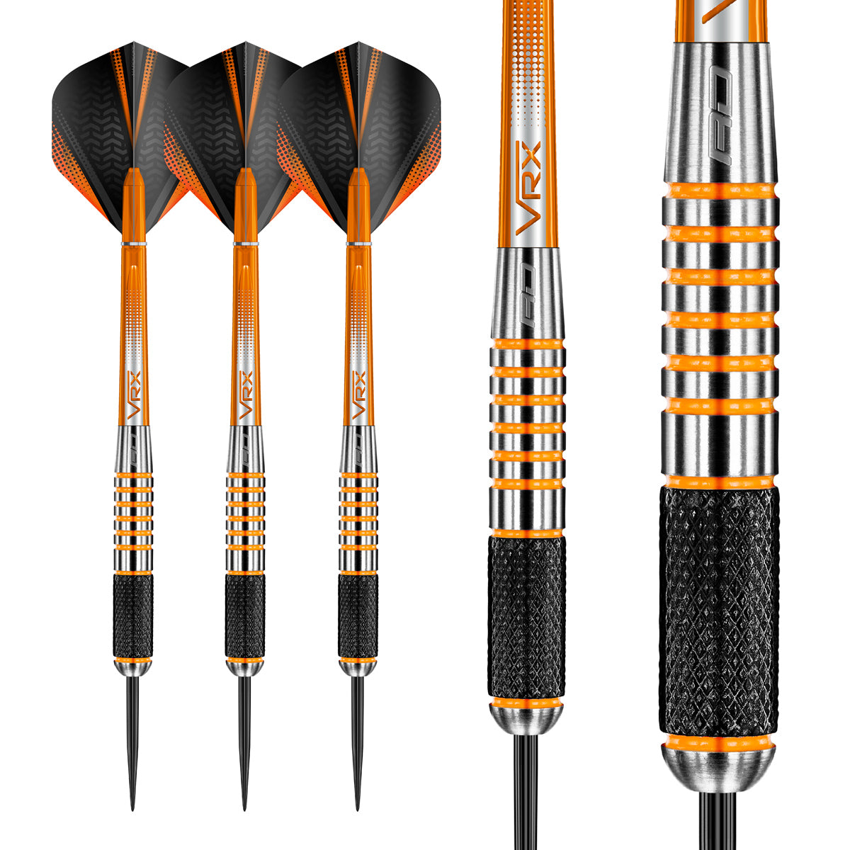 Multiple angle view of the Amberjack 9 dart barrel profile and design