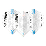 Hardcore Gerwyn Price White & Grey Snowflake Logo Standard Dart Flights by Red Dragon