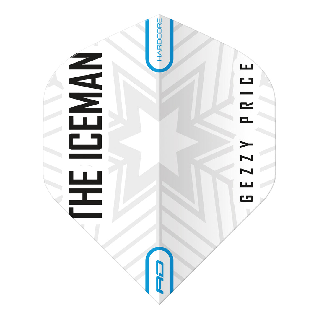 Hardcore Gerwyn Price White & Grey Snowflake Logo Standard Dart Flights by Red Dragon