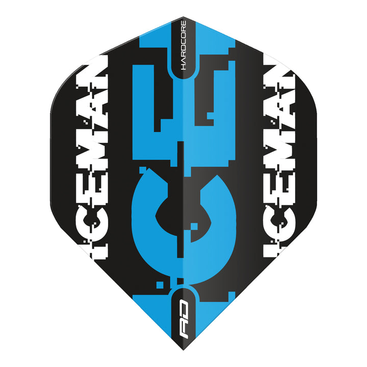 Hardcore Gerwyn Price Black & Blue Logo Standard Dart Flights by Red Dragon