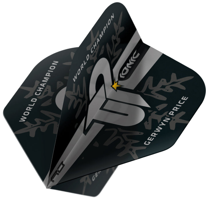 Hardcore Ionic Gerwyn Price World Champion Silver Logo Standard Dart Flights by Red Dragon