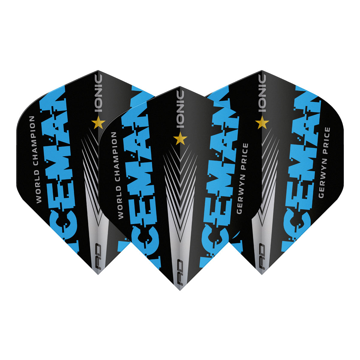 Hardcore Ionic Iceman World Champion Blue Edition Standard Dart Flights by Red Dragon