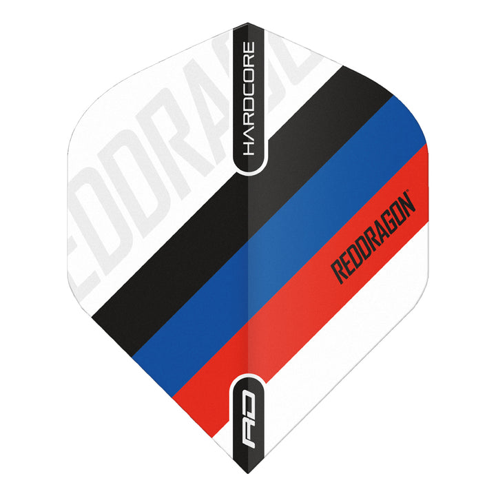 Hardcore XT Radical Red Dragon Tri Stripe Standard Dart Flights by Red Dragon