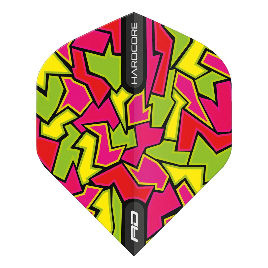 Hardcore Radical Red Crackle Standard Dart Flights by Red Dragon