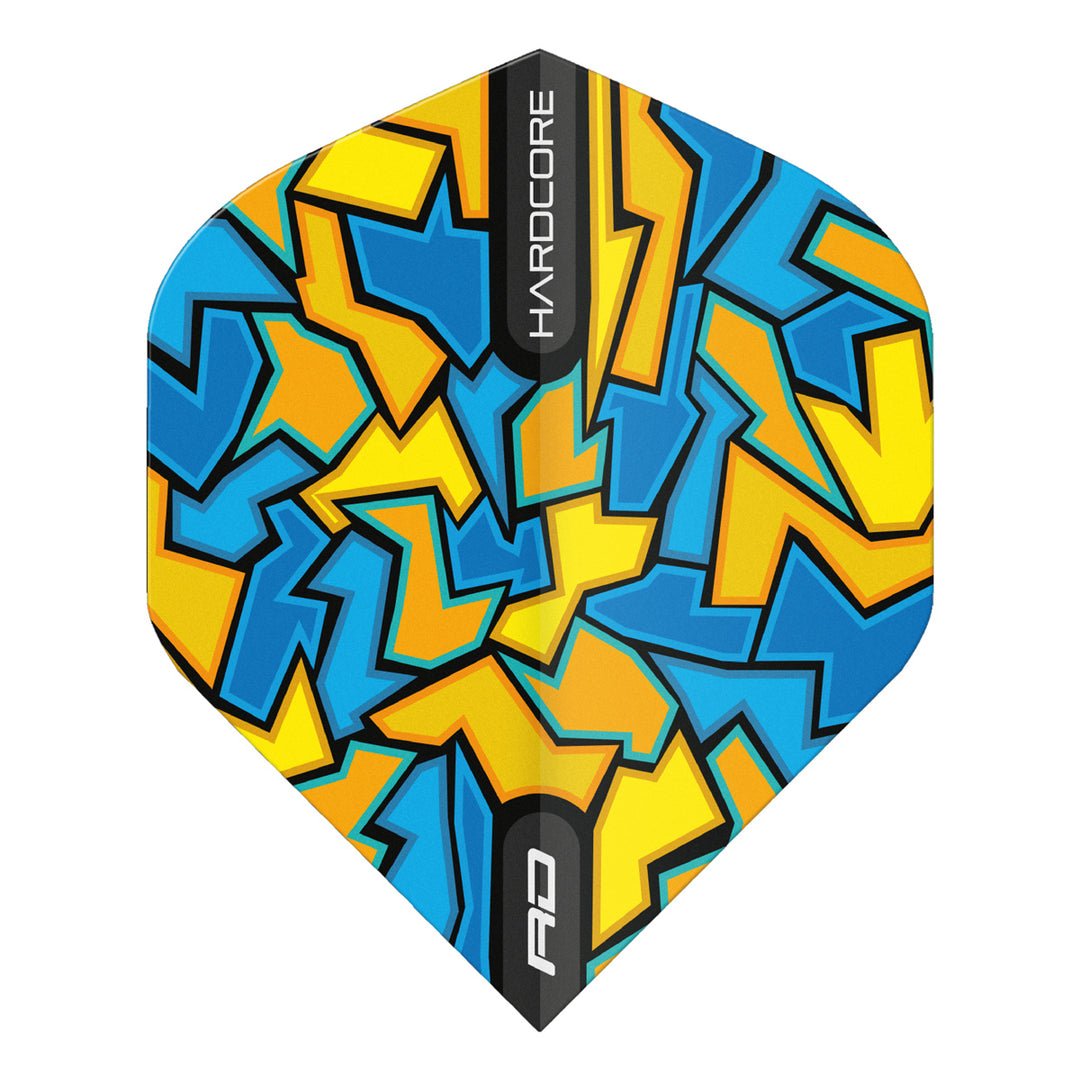 Hardcore Radical Blue Crackle Standard Dart Flights by Red Dragon