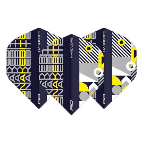 Hardcore Snakebite Stack Black & Yellow Standard Dart Flights by Red Dragon