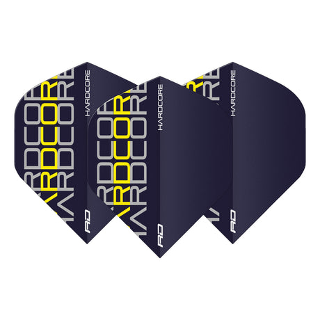 Hardcore XT Radical Yellow Triple Standard Dart Flights by Red Dragon