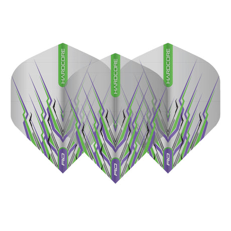 Hardcore Snakebite Purple & Green Mohawk Standard Dart Flights by Red Dragon