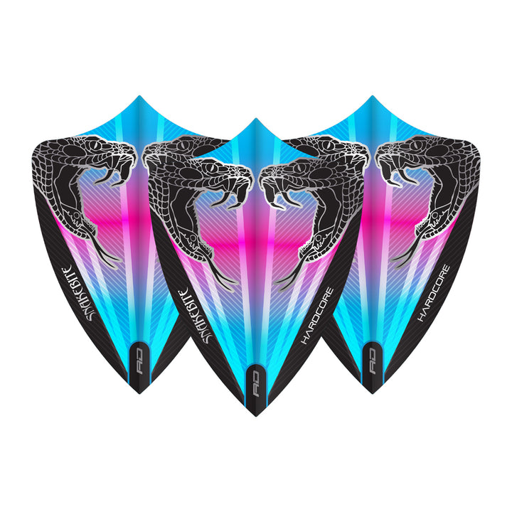 Hardcore Snakebite Pink & Blue Freestyle Dart Flights by Red Dragon