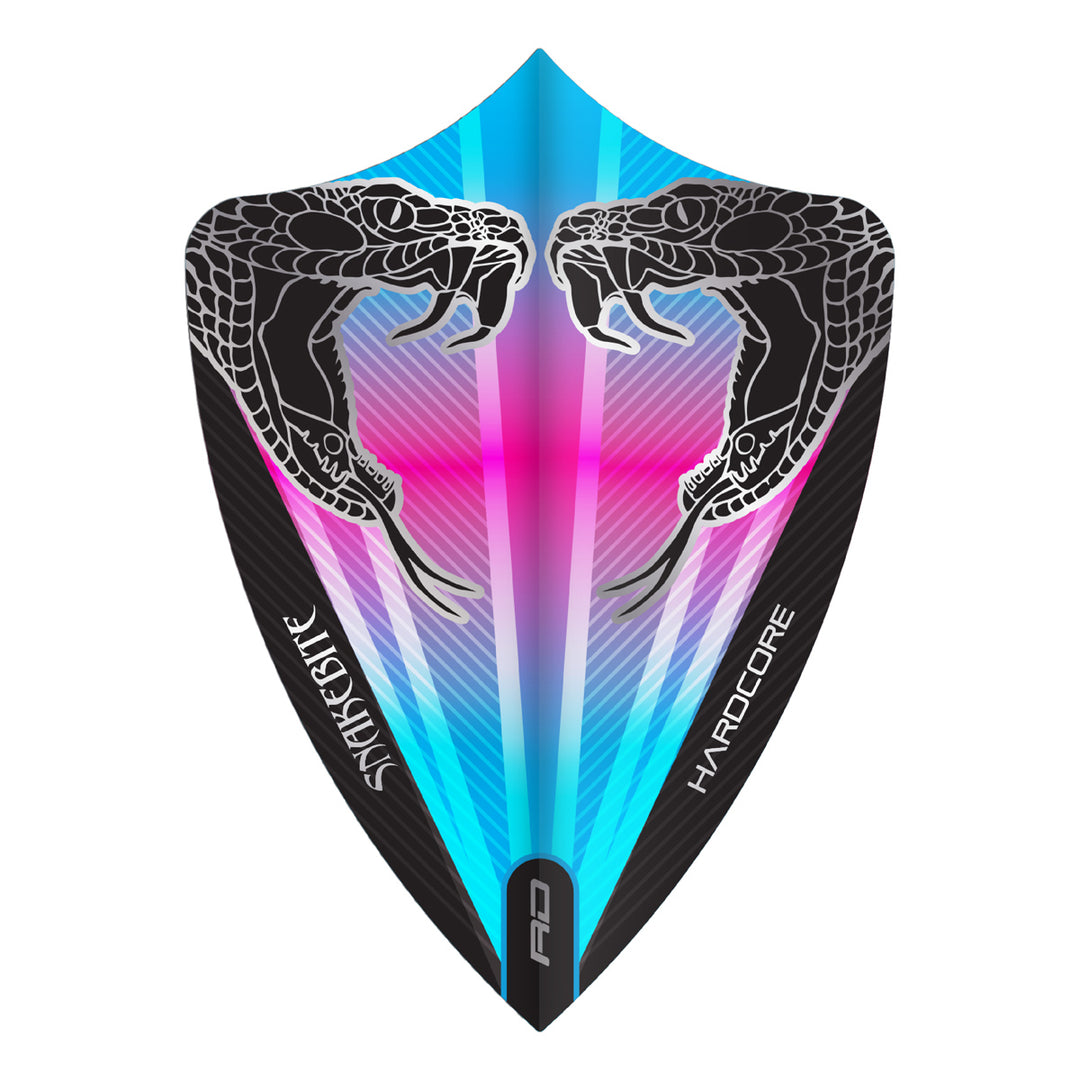 Hardcore Snakebite Pink & Blue Freestyle Dart Flights by Red Dragon