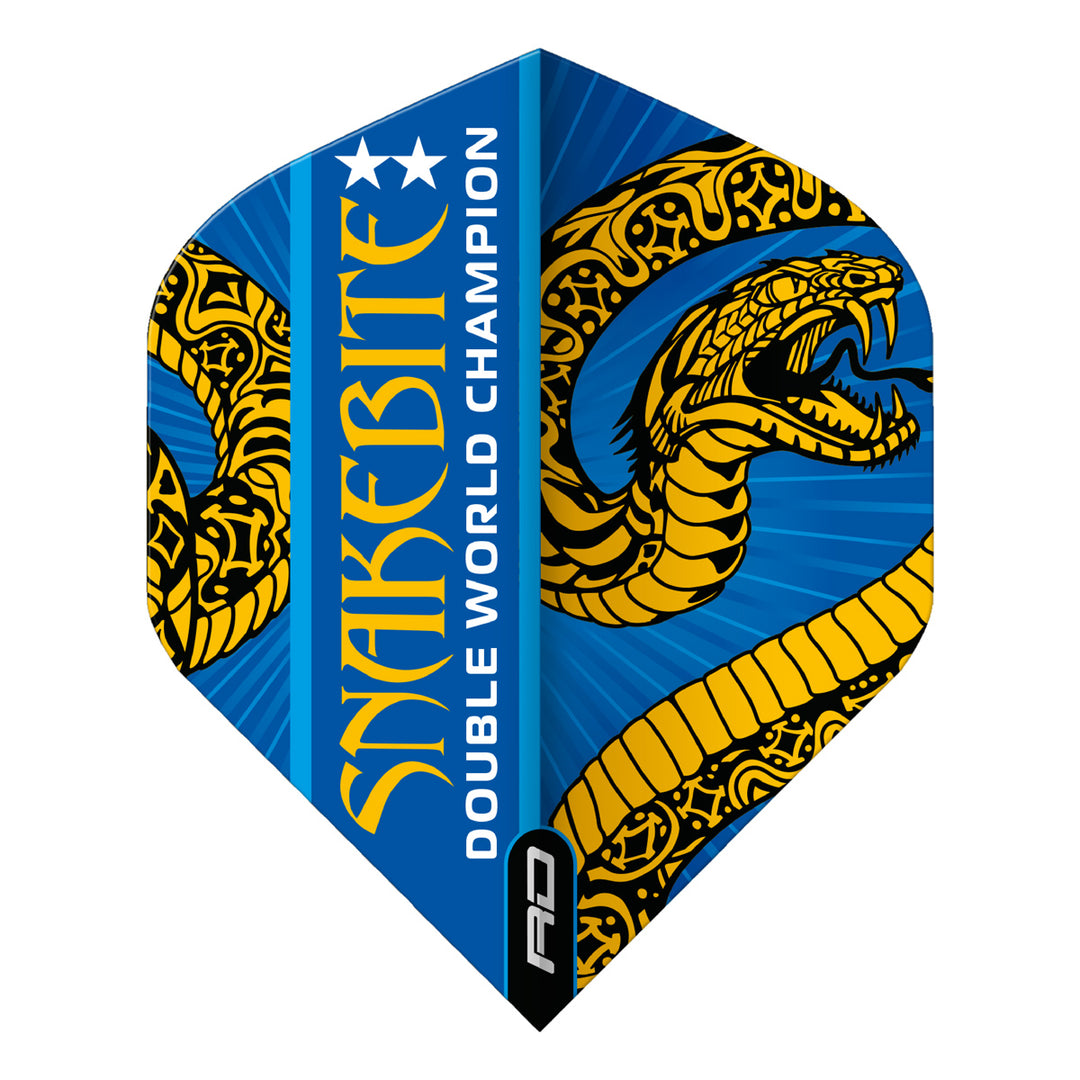 Hardcore Snakebite Double World Champion Blue & Gold Standard Dart Flights by Red Dragon
