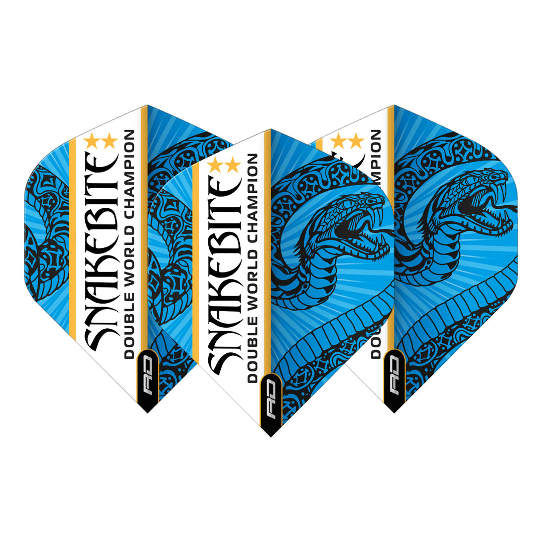 Hardcore Snakebite Double World Champion Blue & White Standard Dart Flights by Red Dragon