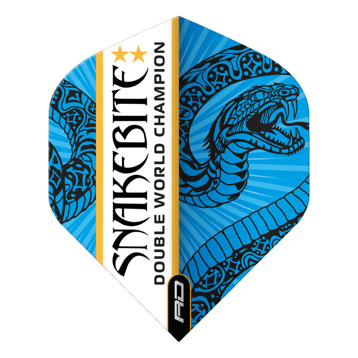 Hardcore Snakebite Double World Champion Blue & White Standard Dart Flights by Red Dragon