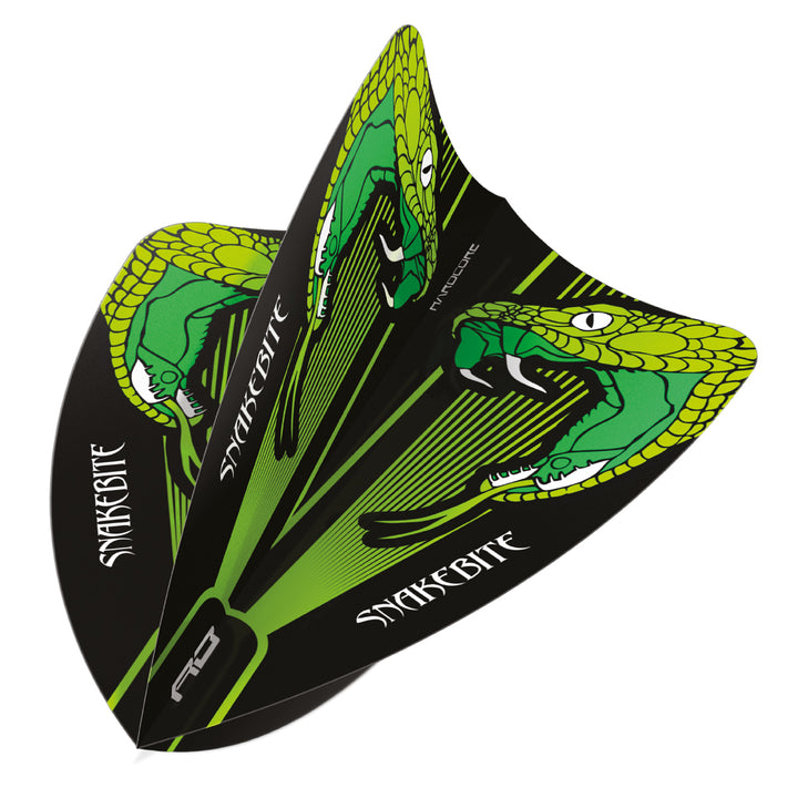 Hardcore Snakebite Green Transparent Freestyle Dart Flights by Red Dragon