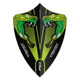 Hardcore Snakebite Green Transparent Freestyle Dart Flights by Red Dragon