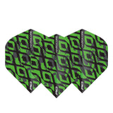 Hardcore Radical Black & Green Squares Standard Dart Flights by Red Dragon