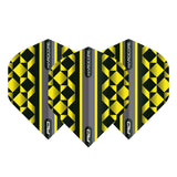 Hardcore Radical Yellow & Black Geometric Standard Dart Flights by Red Dragon