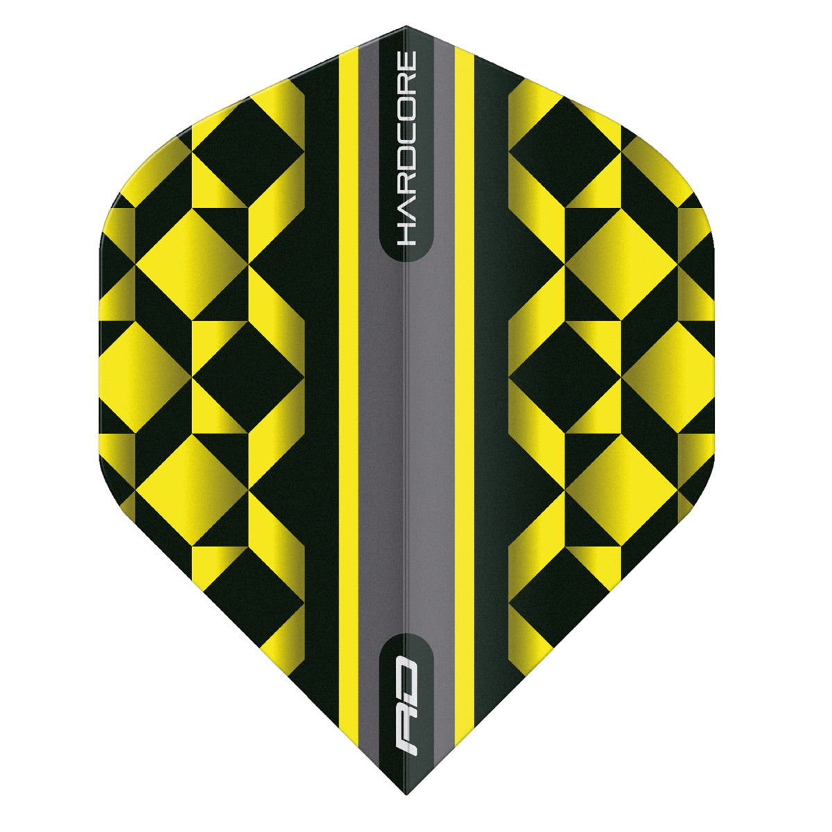 Hardcore Radical Yellow & Black Geometric Standard Dart Flights by Red Dragon