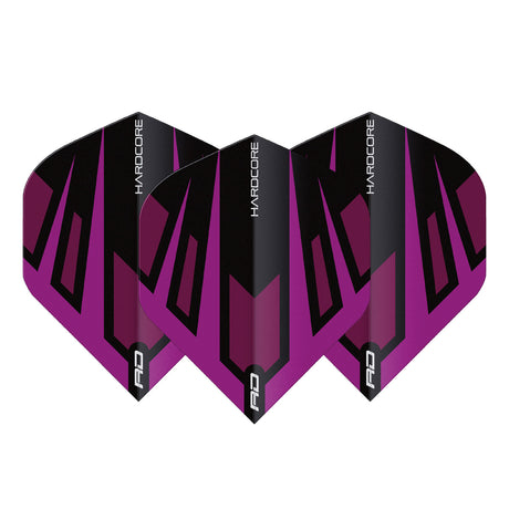 Hardcore Radical Purple & Black Fan Standard Dart Flights by Red Dragon