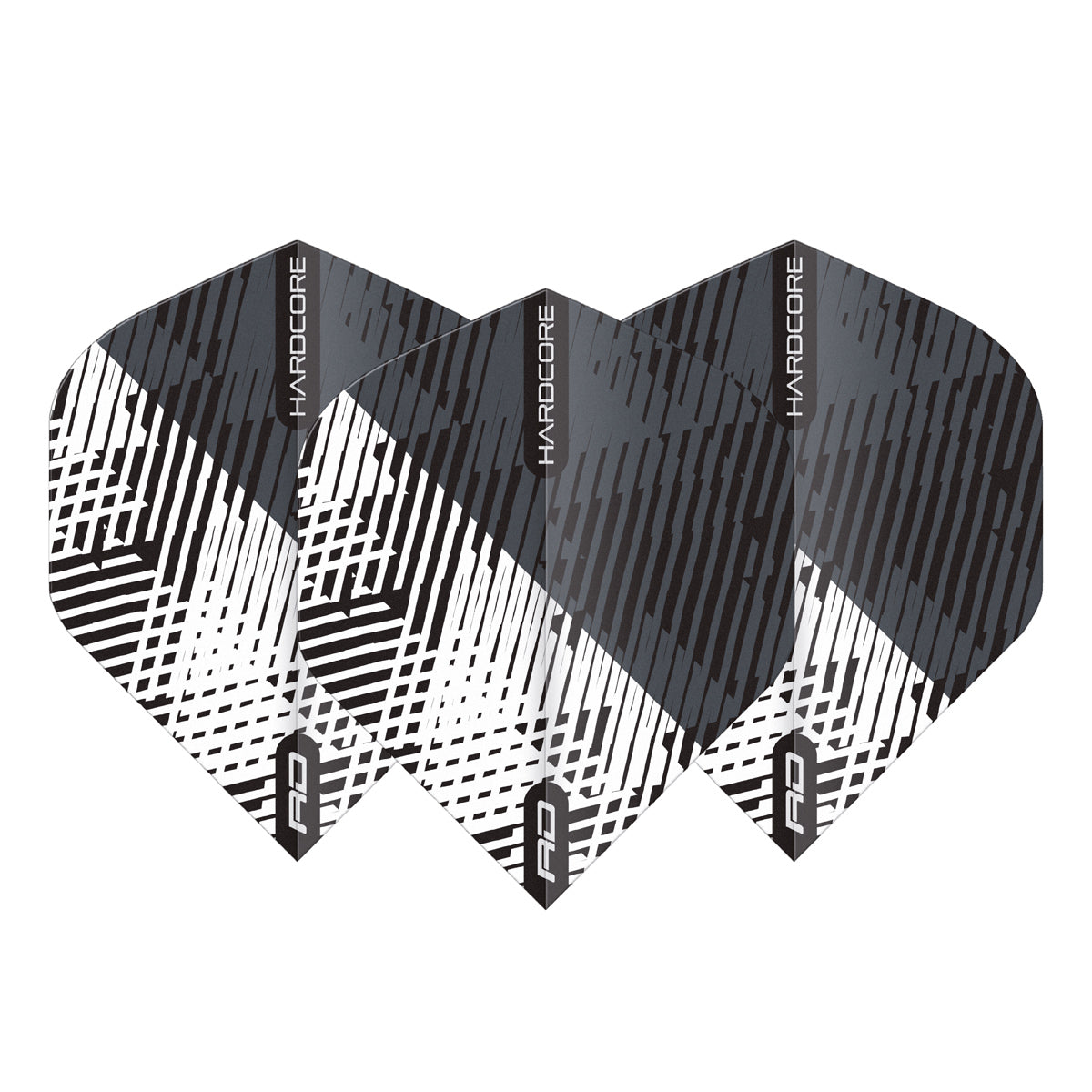 Hardcore Radical Grey & Black Fleck Standard Dart Flights by Red Dragon