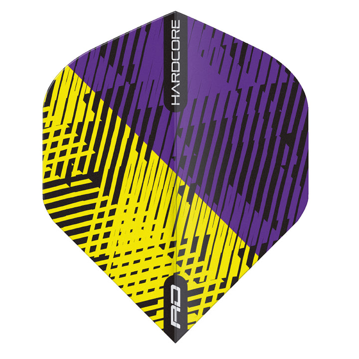Hardcore Radical Purple & Yellow Fleck Standard Dart Flights by Red Dragon