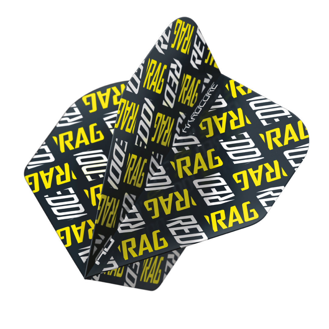 Hardcore XT Yellow and White Red Dragon Logo Standard Dart Flights by Red Dragon