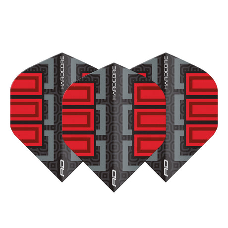 Hardcore Radical Black & Red Blocks Standard Dart Flights by Red Dragon