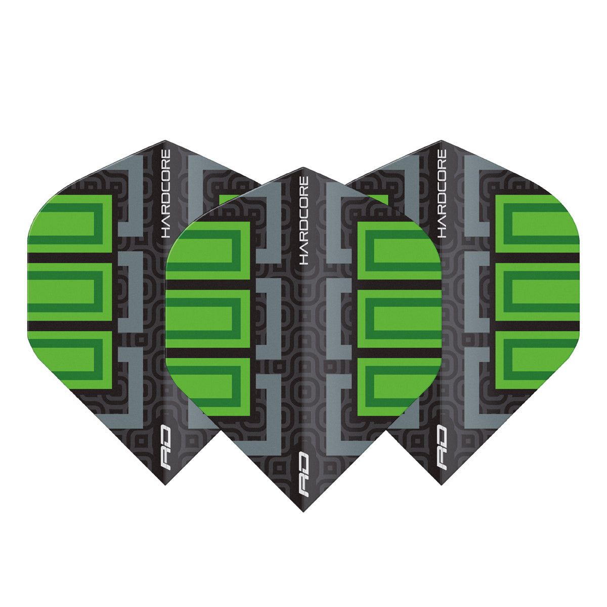 Hardcore Radical Black & Green Blocks Standard Dart Flights by Red Dragon