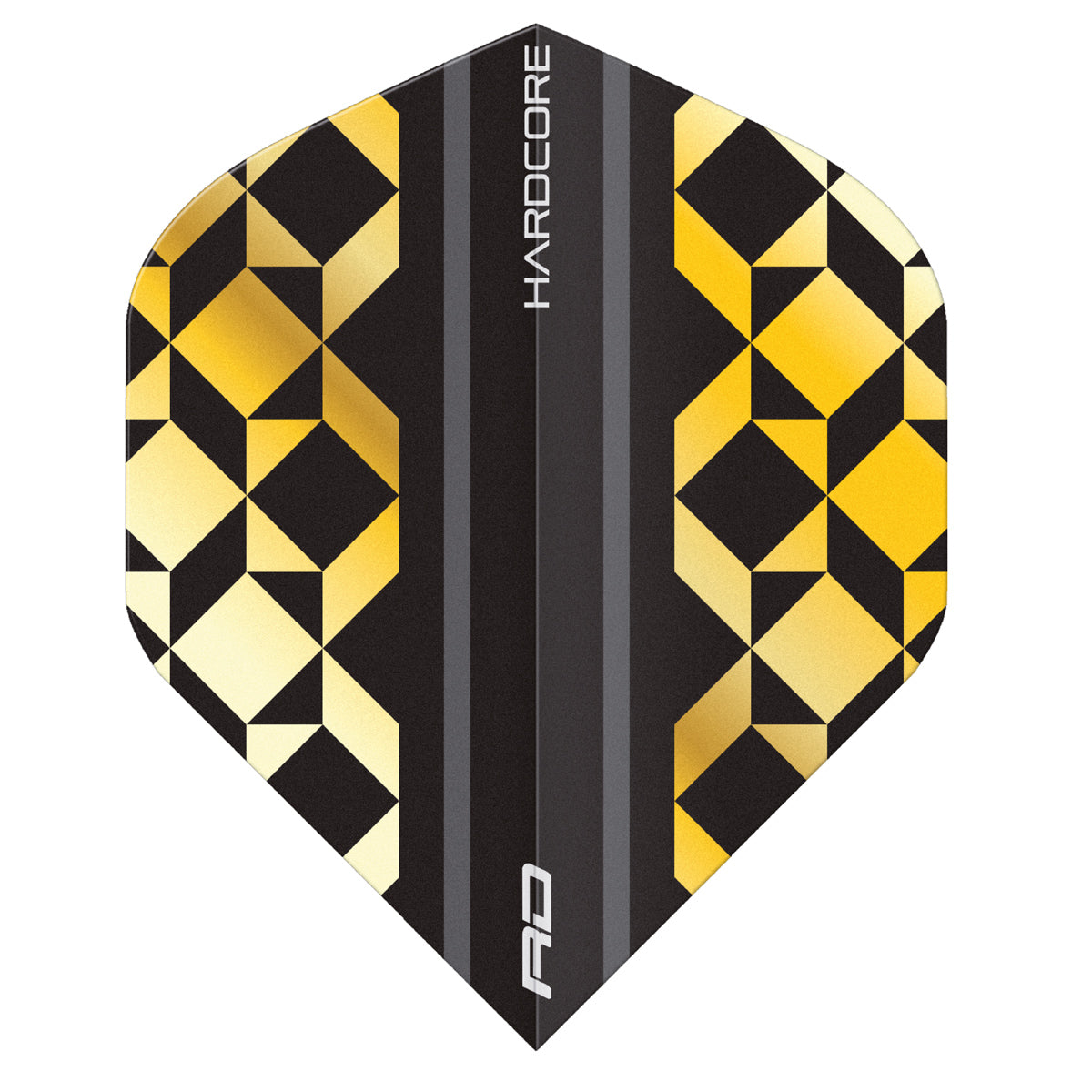 Hardcore Premium Gold & Black Geometric Standard Dart Flights by Red Dragon
