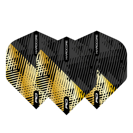 Hardcore Premium Gold & Black Fleck Standard Dart Flights by Red Dragon
