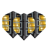 Hardcore Premium Gold & Black Block Standard Dart Flights by Red Dragon