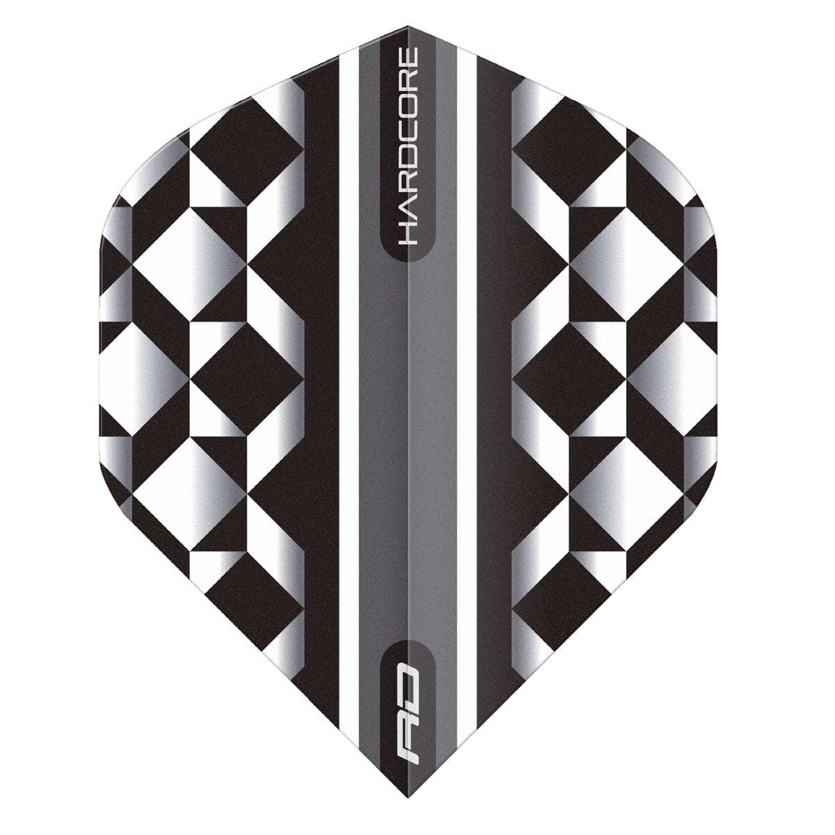 Hardcore Radical White & Black Geometric Standard Dart Flights by Red Dragon