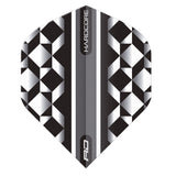 Hardcore Radical White & Black Geometric Standard Dart Flights by Red Dragon