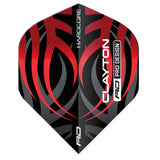 Hardcore Jonny Clayton Black & Red Tribal Standard Dart Flights by Red Dragon