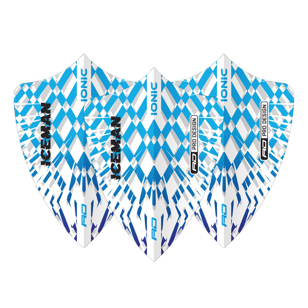 Hardcore Ionic Gerwyn Price Blue & White Burst Freestyle Dart Flights by Red Dragon