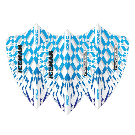 Hardcore Ionic Gerwyn Price Blue & White Burst Freestyle Dart Flights by Red Dragon