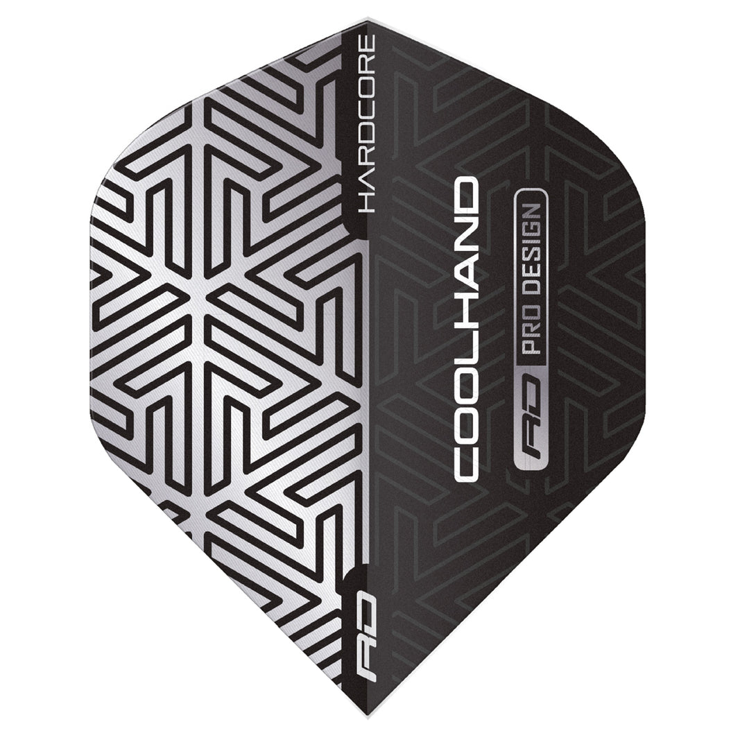 Hardcore Cool Hand Grey and White Standard Dart Flights by Red Dragon