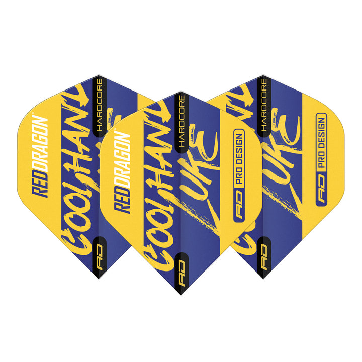 Luke Humphries Signature Yellow Hardcore Standard Dart Flights by Red Dragon