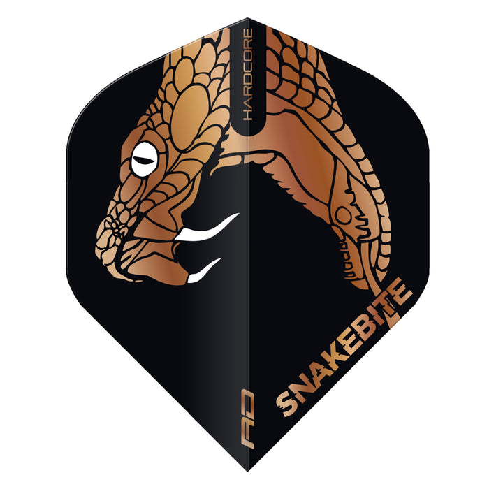 Peter Wright Black & Bronze Snake Hardcore Premium Standard Dart Flights by Red Dragon