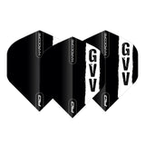 Gian van Veen Black with GVV logo Hardcore Standard Dart Flights by Red Dragon