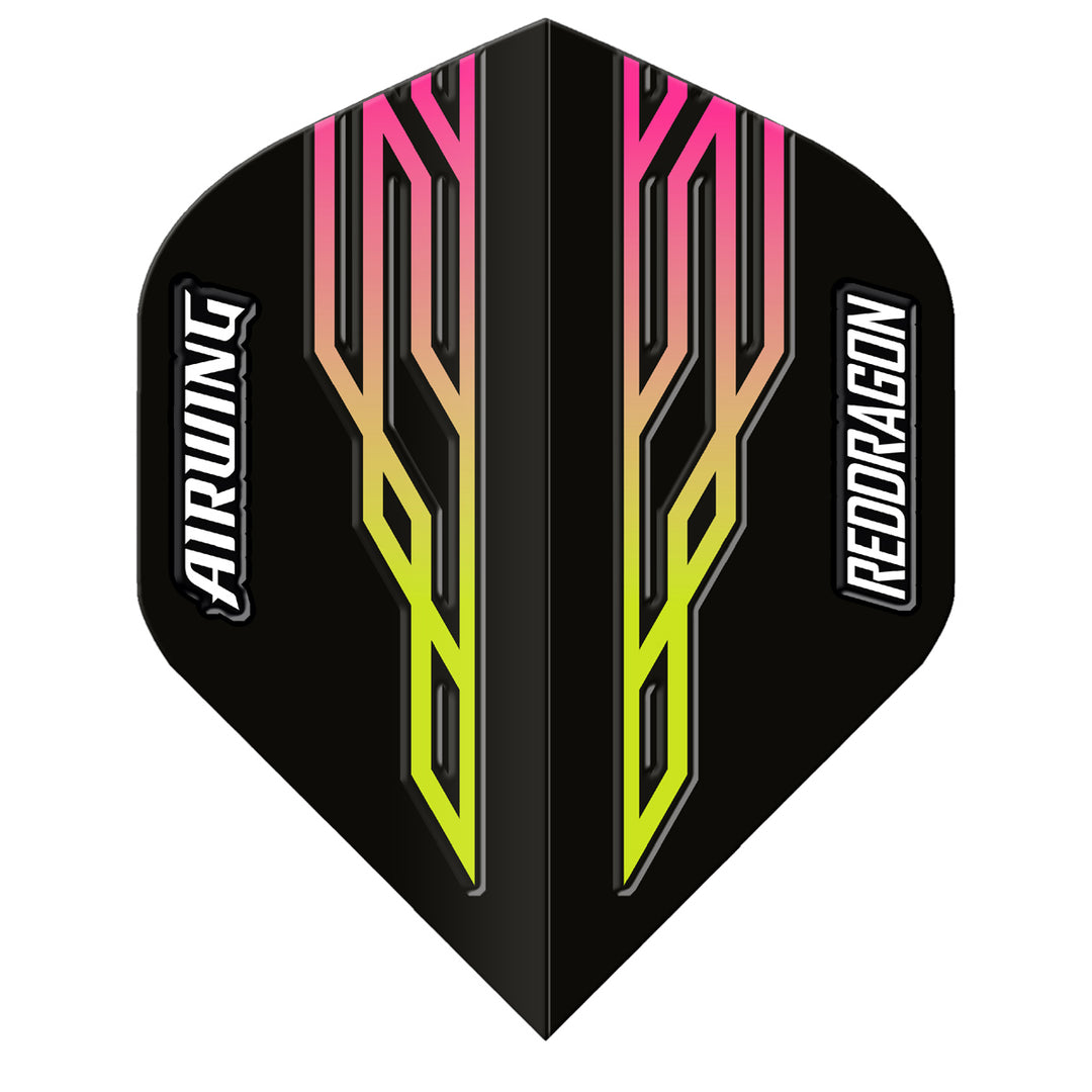 Airwing Black, Pink & Yellow Standard Dart Flights by Red Dragon