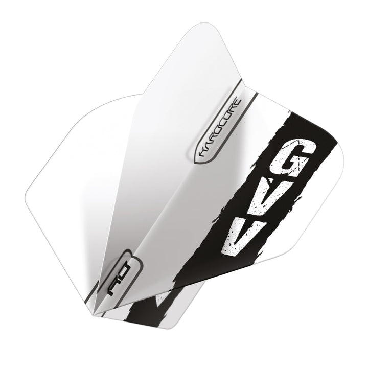 Gian van Veen Black & White Hardcore Standard Dart Flights by Red Dragon