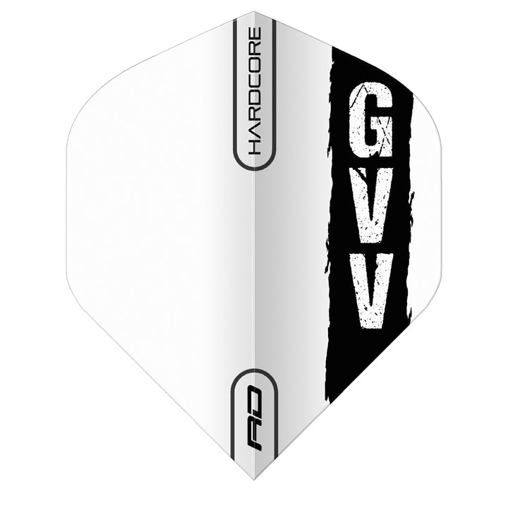 Gian van Veen Black & White Hardcore Standard Dart Flights by Red Dragon